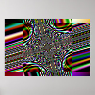 Poster carré fractal trippy