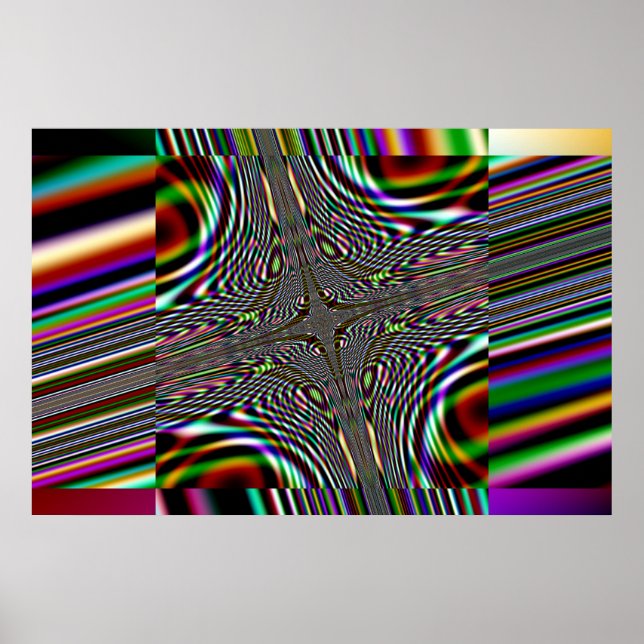 Poster carré fractal trippy (Devant)