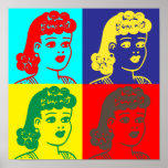 Poster Carré "Pop Art Aunt Fritzi"<br><div class="desc">Nous avons adapté Tante Fritzi et lui avons donné un look pop-art rétro. Ajoutez une pop de couleur à votre décor avec cette image unique !</div>