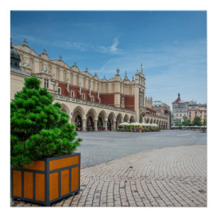 Poster Carré principal dans la vieille ville de Cracovie,