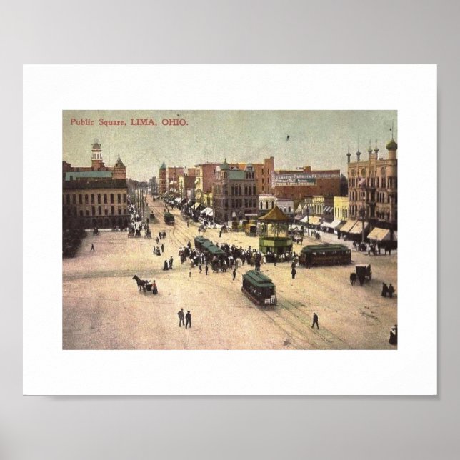 Poster Carré public, Lima, Ohio Vintage (Devant)