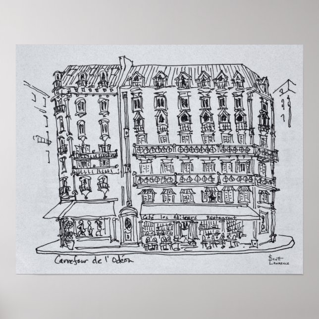Poster Carrefour de l'Odéon, Saint-Germain-des-Prés (Devant)