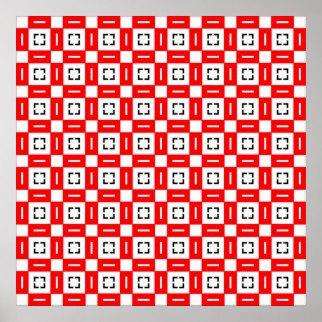 Poster Carrés géométriques et Motif Rectangles (Devant)