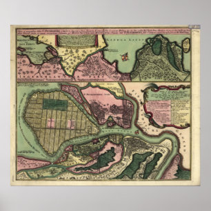 Poster Carte 1703 de St Petersburg