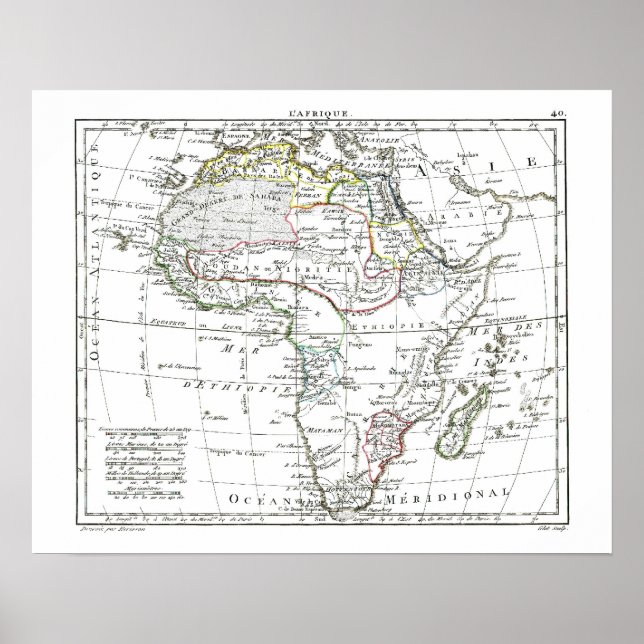Poster Carte 1806 - L'Afrique (Devant)