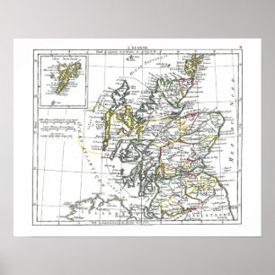 Poster Carte 1806 - L'Ecosse