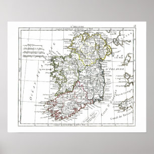 Poster Carte 1806 - L'Irlande