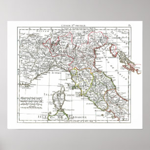 Poster Carte 1806 - L'Italie 1ere Feuille