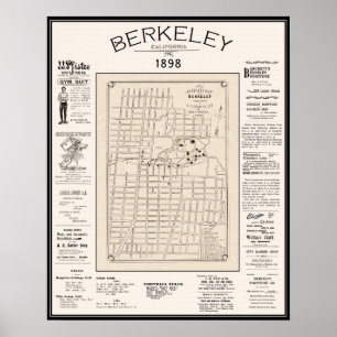 Poster Carte 1898 de Berkeley