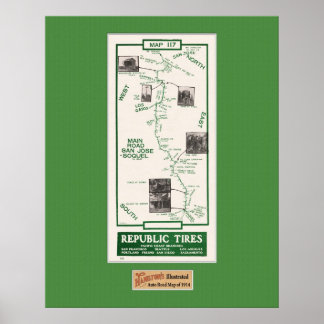 Poster Carte 1914, San Jose à Soquel