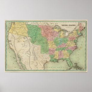 Poster Carte 2 des Etats-Unis