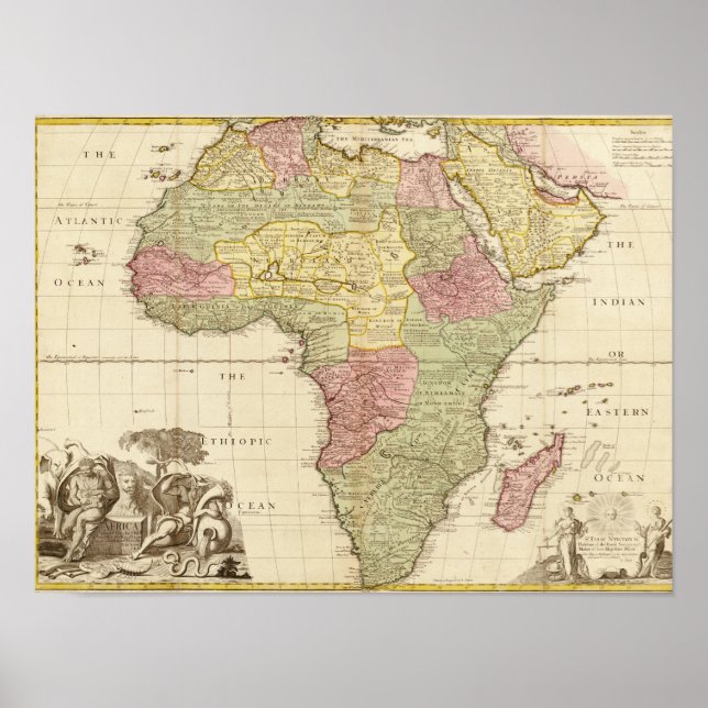 Poster Carte AfriquePanoramiqueAfrique 3 (Devant)