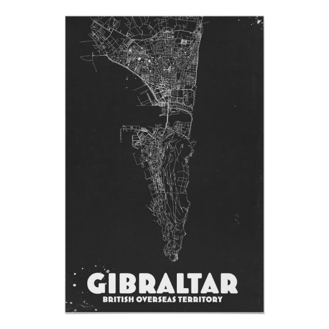 Poster Carte ancienne de Gibraltar (Devant)
