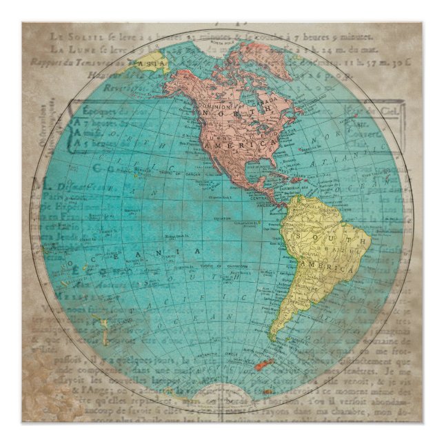 Poster Carte ancienne vintage (Devant)