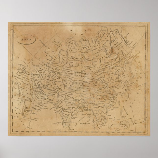 Poster Carte Asie 3 (Devant)