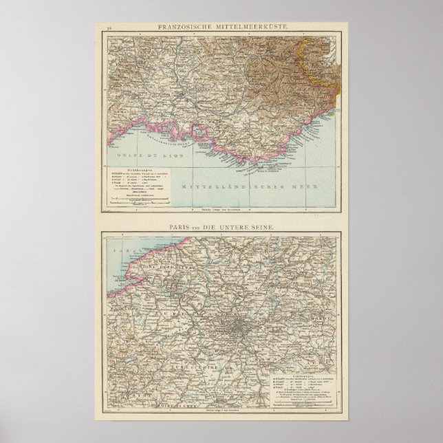Poster Carte Atlas de France (Devant)