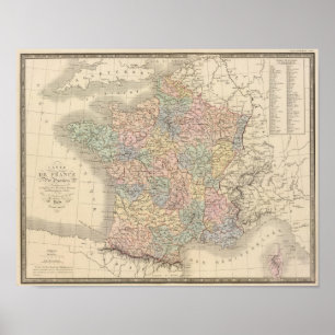 Poster Carte Atlas France