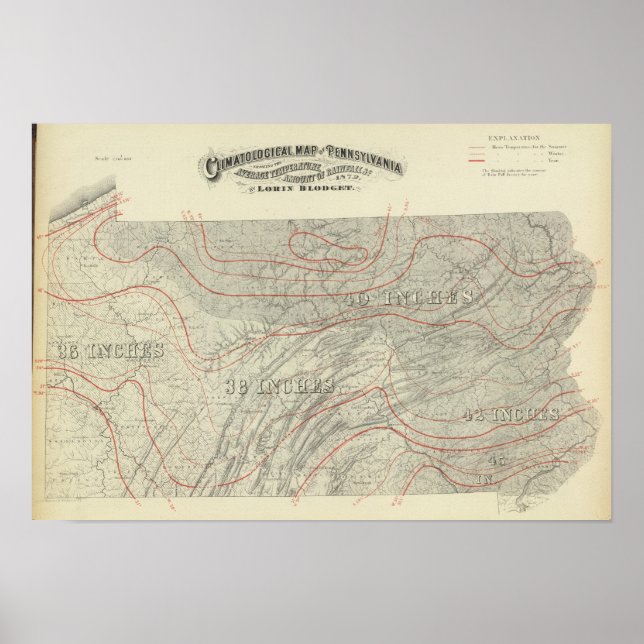 Poster Carte climatologique de Penn (Devant)