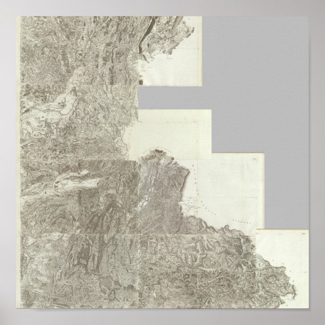 Poster Carte composite de France 4 (Devant)