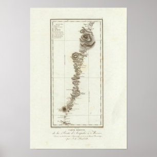 Poster Carte d'Acapulco à Mexico