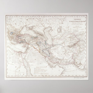 Poster Carte d'Alexandre le Grand Empire
