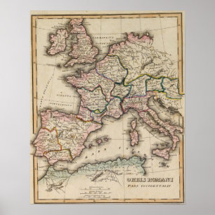 Poster Carte d'atlas de l'Europe