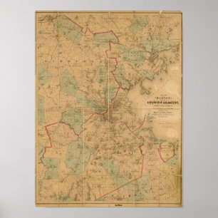 Poster Carte de Boston 2