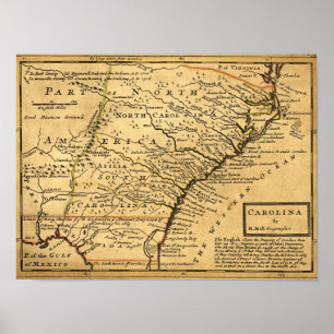 Poster Carte de CarolinaPanoramic