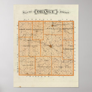 Poster Carte de Comté d'Orange