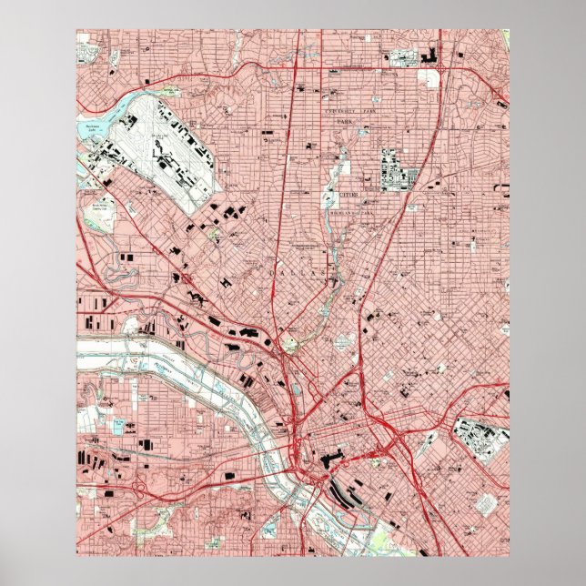 Poster Carte de Dallas Texas (1995) (Devant)