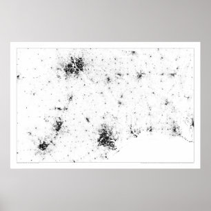 Poster Carte de données du recensement des villes étoilée