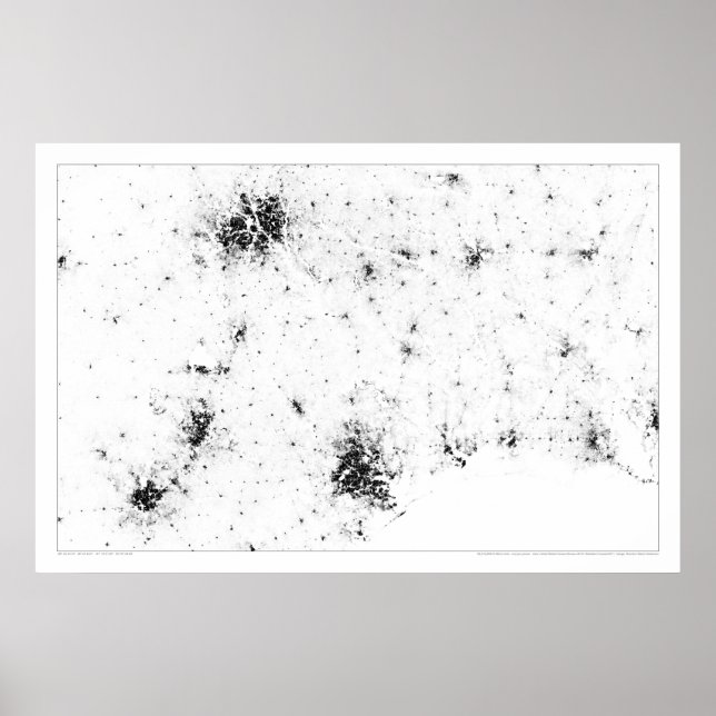 Poster Carte de données du recensement des villes étoilée (Devant)