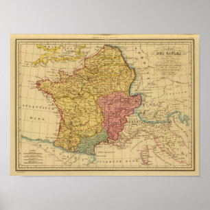 Poster Carte de Gaule