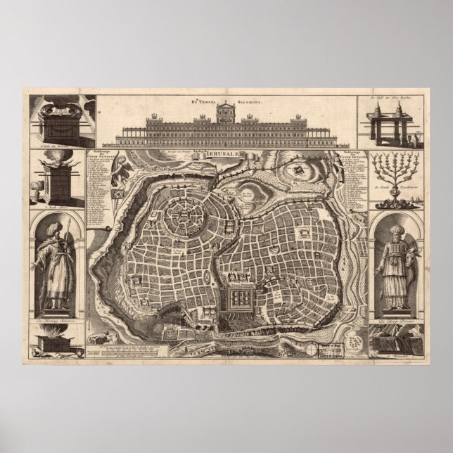 Poster Carte de Jérusalem (Devant)