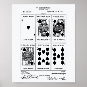 Poster Carte de jeu 1893 Brevet Art Livre blanc