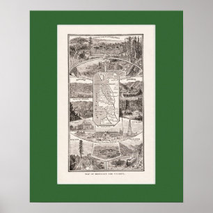 Poster Carte de la région de la baie SF 1886