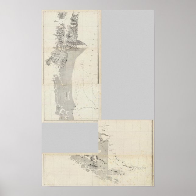 Poster Carte de la République du Chili 915 (Devant)