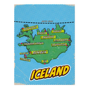 Poster Carte de la ville de New York illustrée par Pop Ar