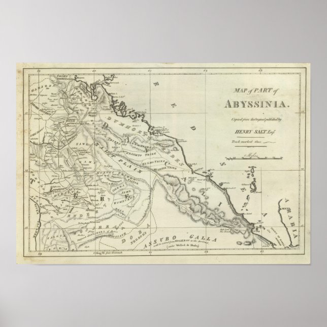 Poster Carte de l'Abyssinie (Devant)