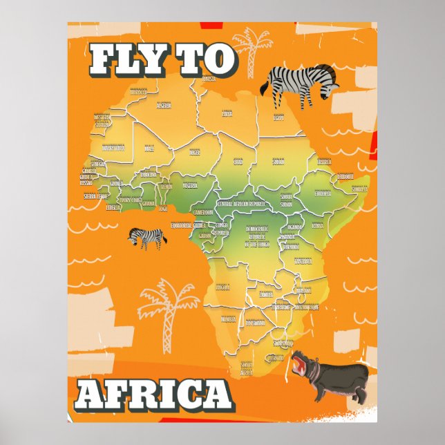 Poster Carte de l'Afrique (Devant)