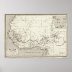 Poster Carte de l'Afrique de l'ouest