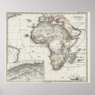 Poster Carte de l'Afrique par Stieler