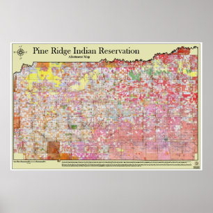 Poster Carte de l'allocation des réserves indiennes de Pi