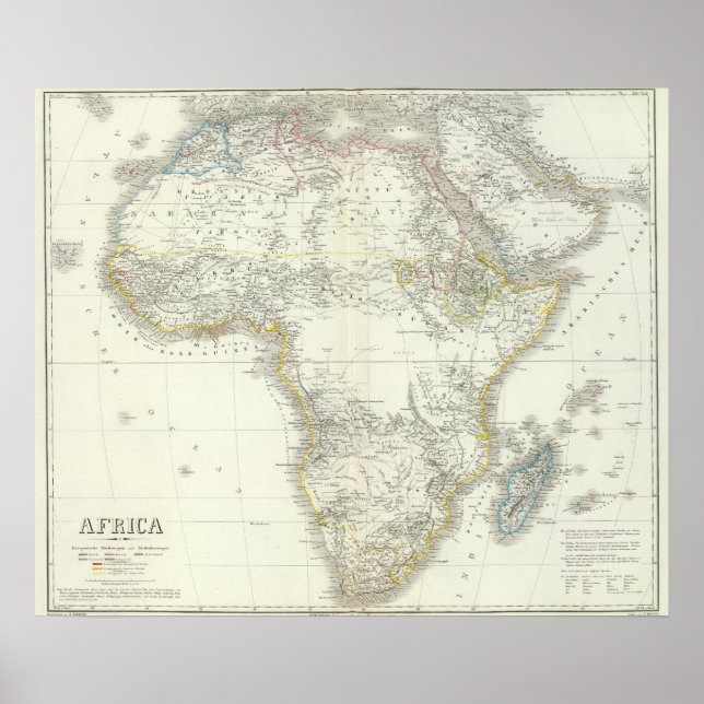 Poster Carte de l'Atlas africain (Devant)
