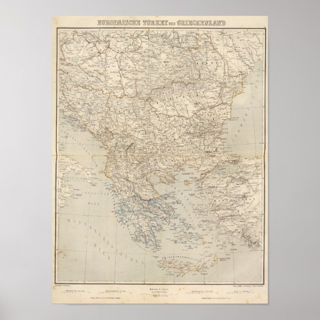 Poster Carte de l'Atlas turc et grec (Devant)