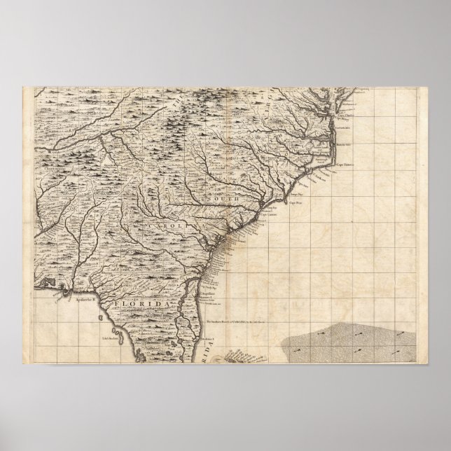 Poster Carte de l'Empire britannique en Amérique Feuille  (Devant)