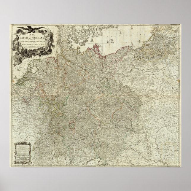 Poster Carte de l'Empire d'Allemagne (Devant)