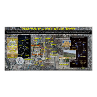 Poster Carte de l'étoile du Mont Temple
