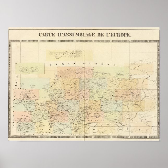 Poster Carte de l'Europe (Devant)