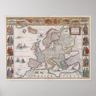 Poster Carte de l'Europe 1630